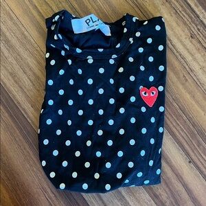 PLAY Comme Des Garcons Cotton Red Emblem Dot Tee